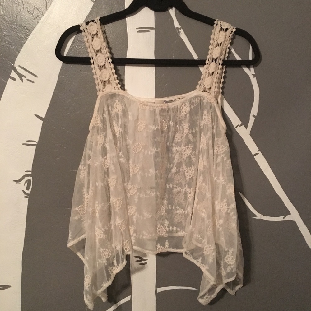 Cream Lace tank top